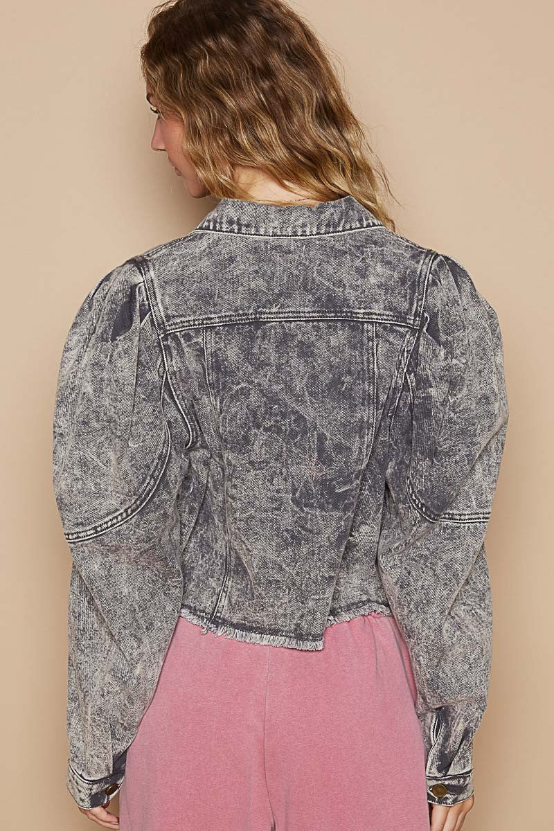 Violet Cropped Denim Jacket