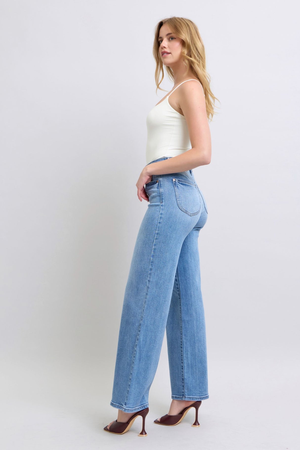 Judy Blue Full Size Wide Leg Jeans