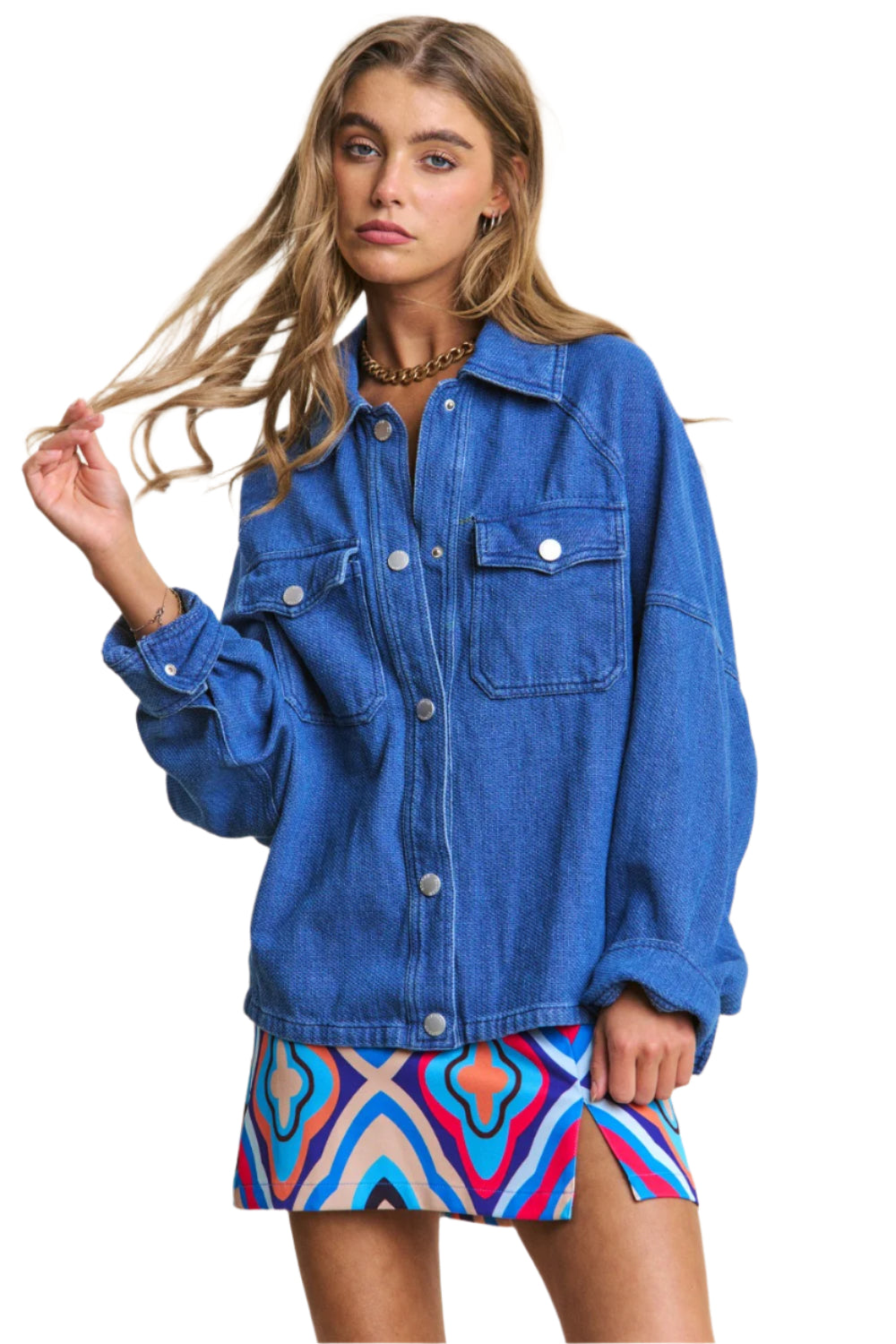 Maria Long Sleeve Denim Shacket
