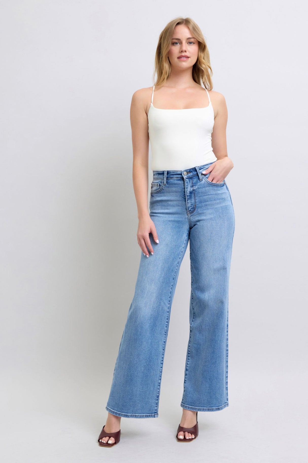 Judy Blue Full Size Wide Leg Jeans