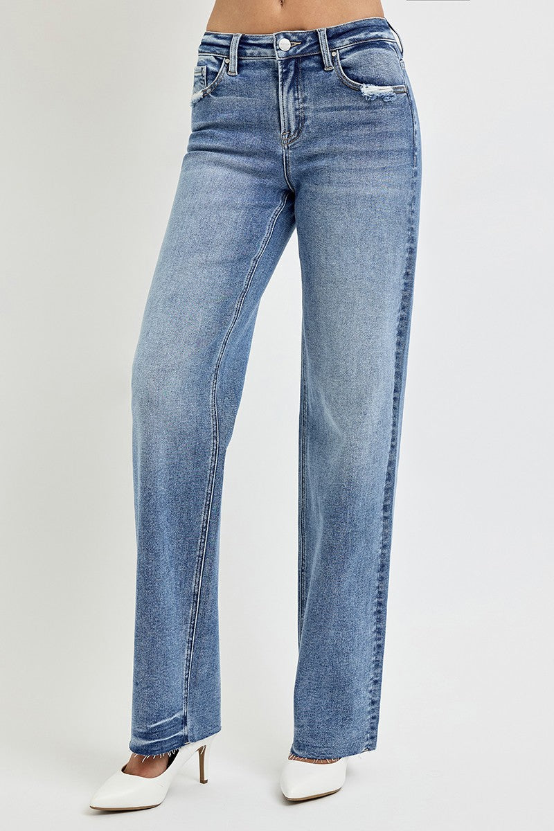 RISEN High Rise Straight Leg Jeans