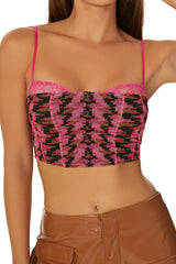 Nolan Top - Pink Herringbone