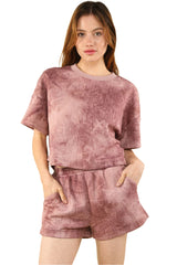 Anna Quilted Washed Crop Top and Shorts Set