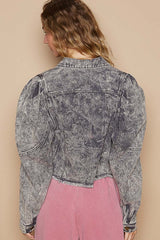 Violet Cropped Denim Jacket