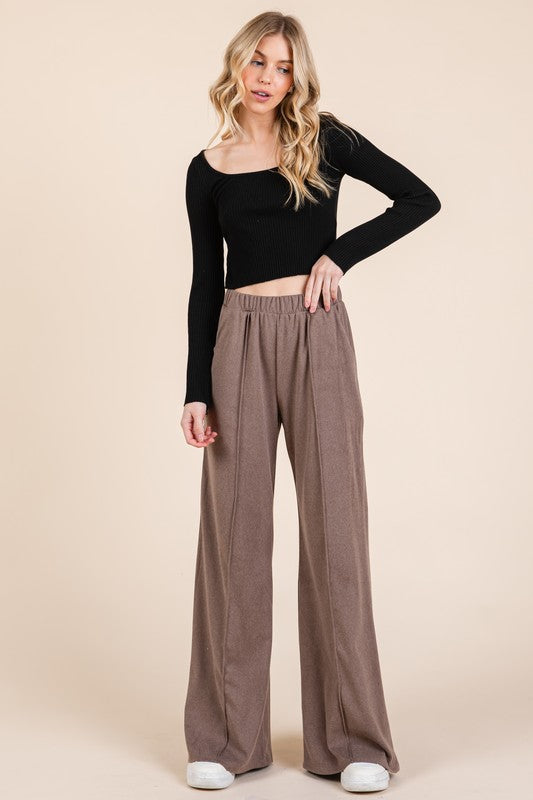 Caroline Elastic Waist Wide Leg Pants
