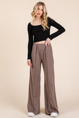 Caroline Elastic Waist Wide Leg Pants