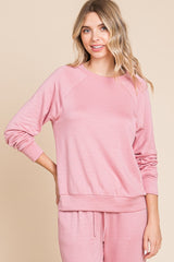 Emery Raglan Sleeve Top and Drawstring Pants Lounge Set