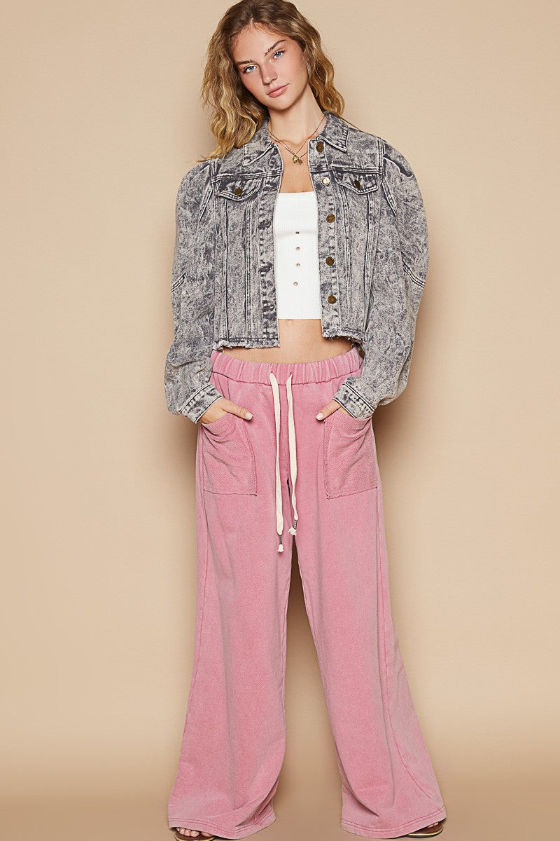 Violet Cropped Denim Jacket