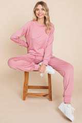 Emery Raglan Sleeve Top and Drawstring Pants Lounge Set