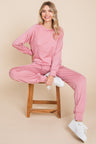 Emery Raglan Sleeve Top and Drawstring Pants Lounge Set
