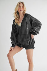 Natalie Drawstring Hooded Jacket