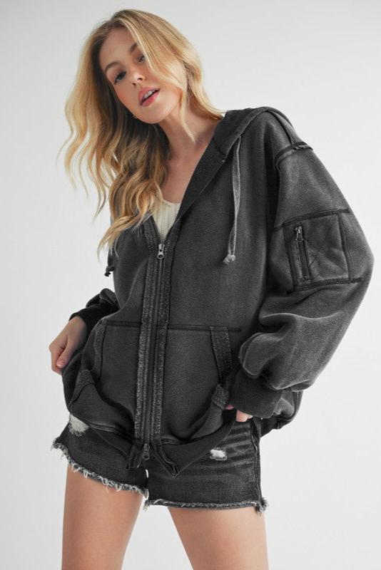 Natalie Drawstring Hooded Jacket