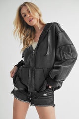 Natalie Drawstring Hooded Jacket