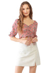 Audrey Floral Ruched Crop Top