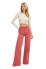 RISEN Full Size High Rise Tummy Control Wide Leg Jeans