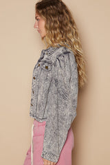 Violet Cropped Denim Jacket