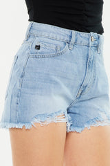 Ruby Distressed High Waist Denim Shorts