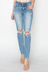 Risen Distressed Skinny Jeans