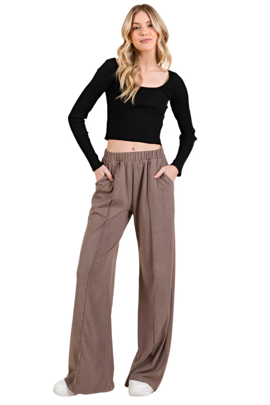 Caroline Elastic Waist Wide Leg Pants