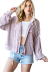 Josephine Hooded Button Down Ribbed Jacket