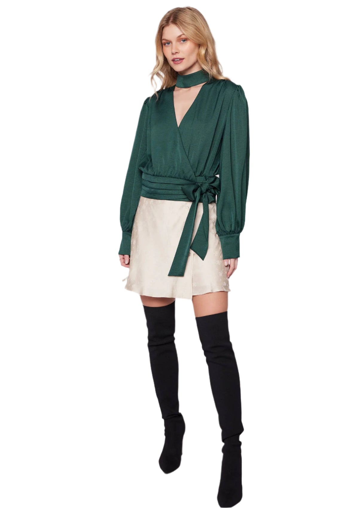 Zephyr Lily Mini Skirt - Silver Floral Side Button Down Fit