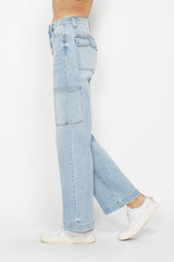 Judy Blue High Waist Straight Cargo Jeans