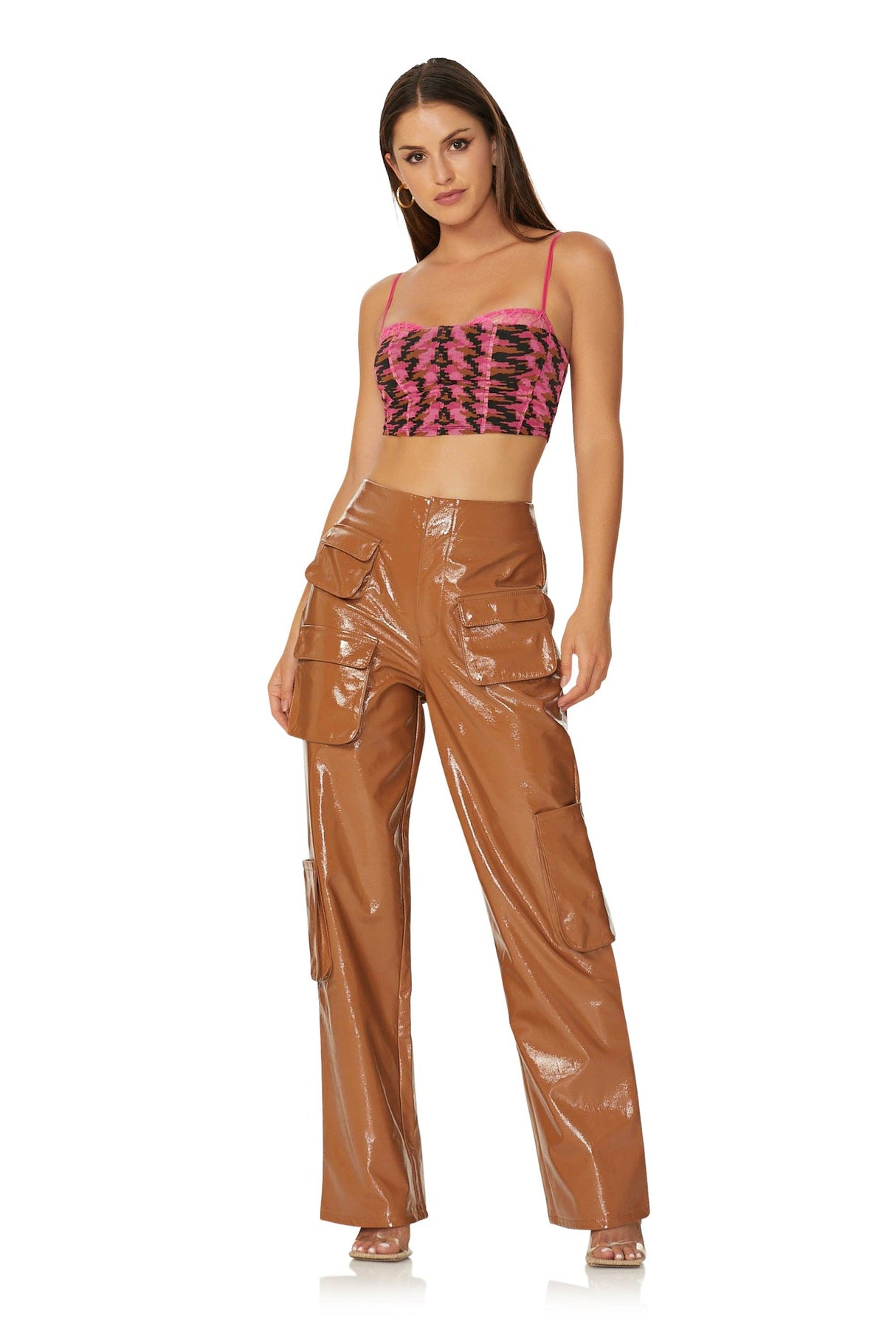 Nolan Top - Pink Herringbone